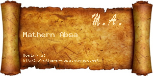 Mathern Absa névjegykártya